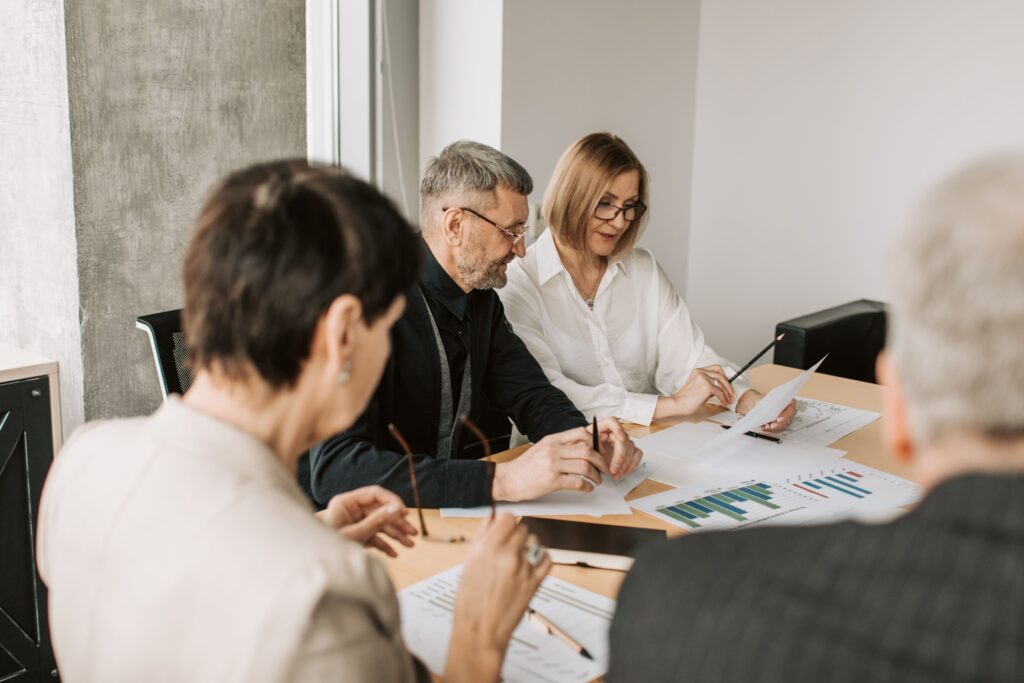 business team colleagues having a meeting