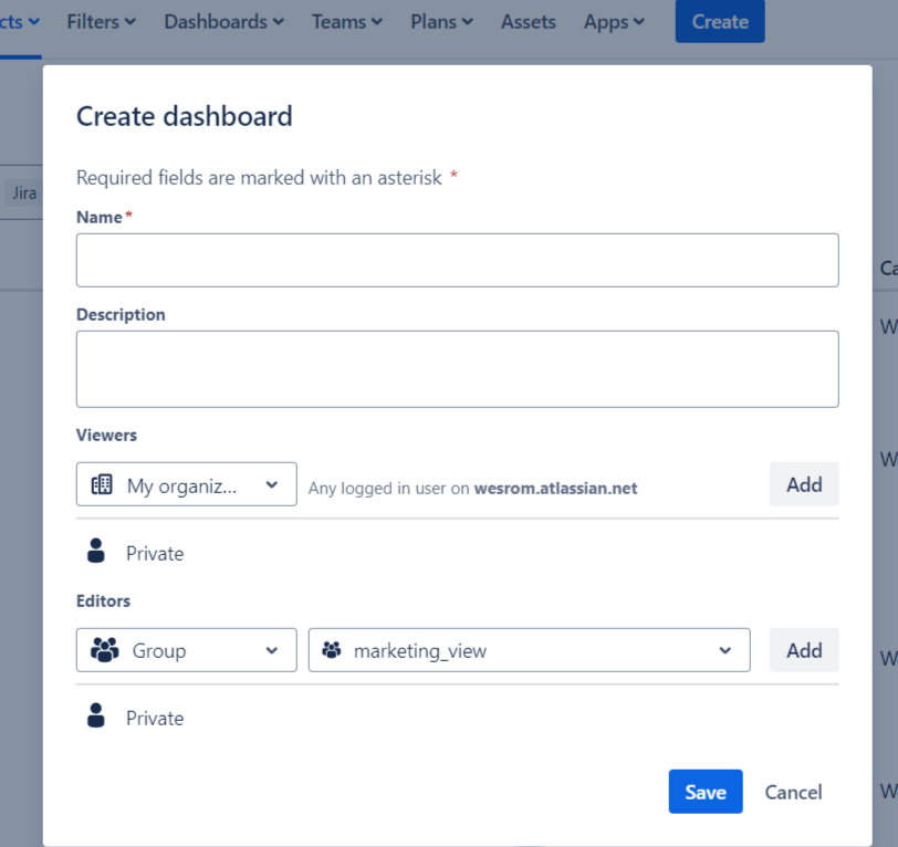 how to create a jira dashboard